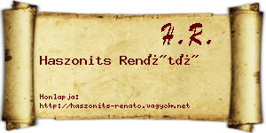Haszonits Renátó névjegykártya